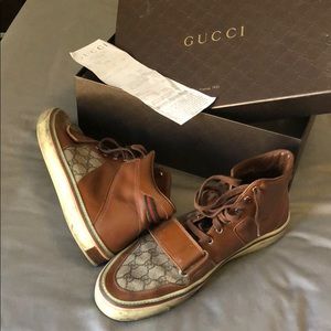 Men’s Gucci shoes, size 11 1/2. Canvas and leather